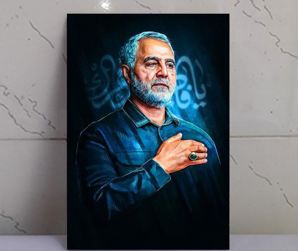 عکس شهید حاج قاسم سلیمانی نقاشی