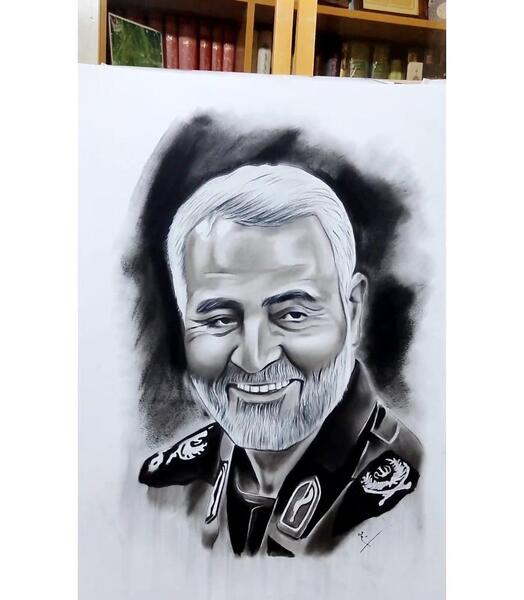 عکس شهید حاج قاسم سلیمانی نقاشی