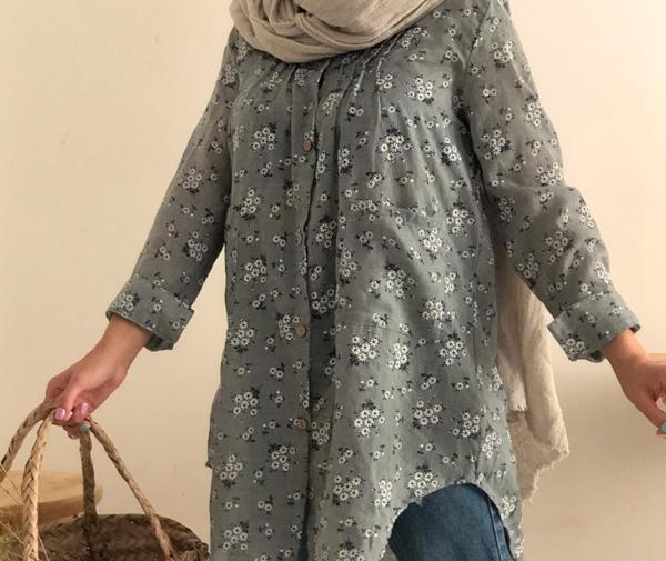 عکس مدل مانتو بلند گلدار