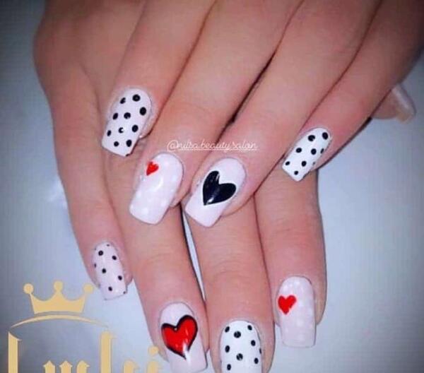 عکس کاشت ناخن طرح دار دخترانه