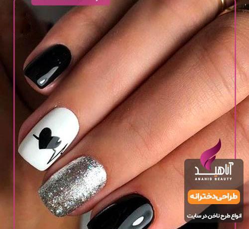 عکس کاشت ناخن طرح دار دخترانه