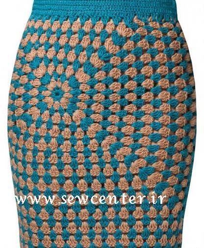 عکس دامن قلاب بافی