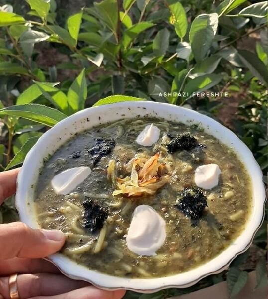 عکس آش رشته در طبیعت