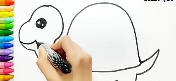 عکس نقاشی زیبای لاک پشت