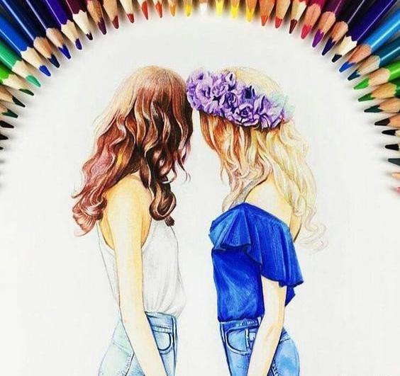 عکس نقاشی دختر جذاب