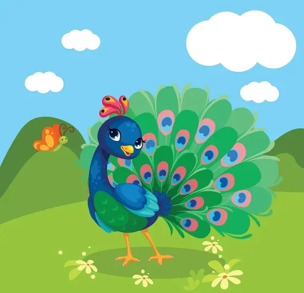 عکس کارتونی طاووس