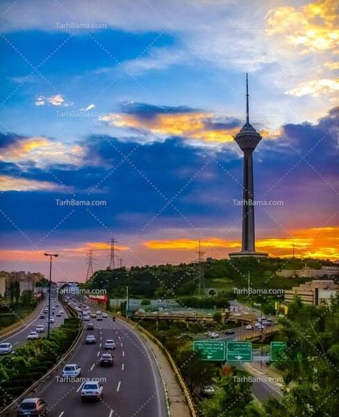 عکس غروب برج میلاد