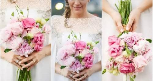 ژست عکس با دسته گل عروس