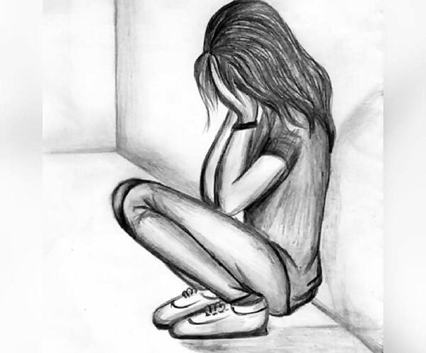 عکسهای نقاشی غمگین دخترانه