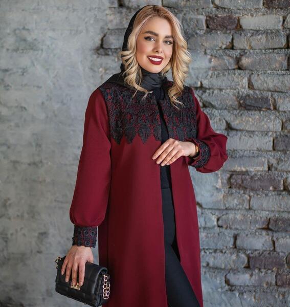 عکس مدل مانتو بلند زرشکی