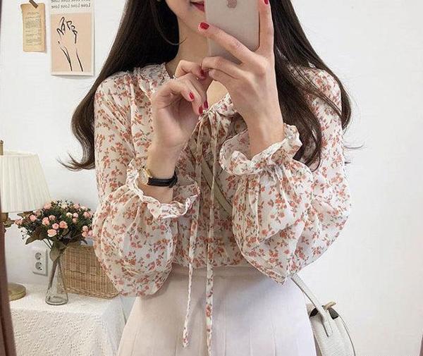 عکس شومیز حریر گلدار