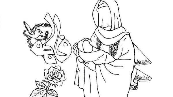 عکس نقاشی ساده حضرت فاطمه