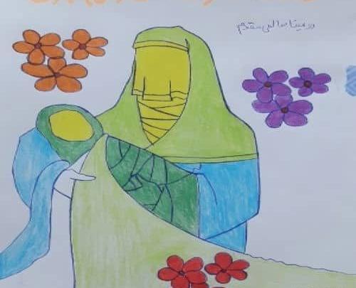 عکس نقاشی ساده حضرت فاطمه