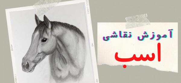عکس مدل نقاشی سیاه قلم اسب