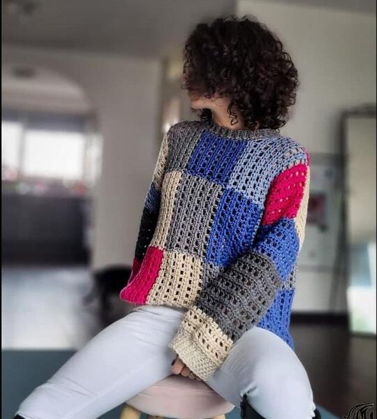 عکس آموزش پلیور زنانه با قلاب