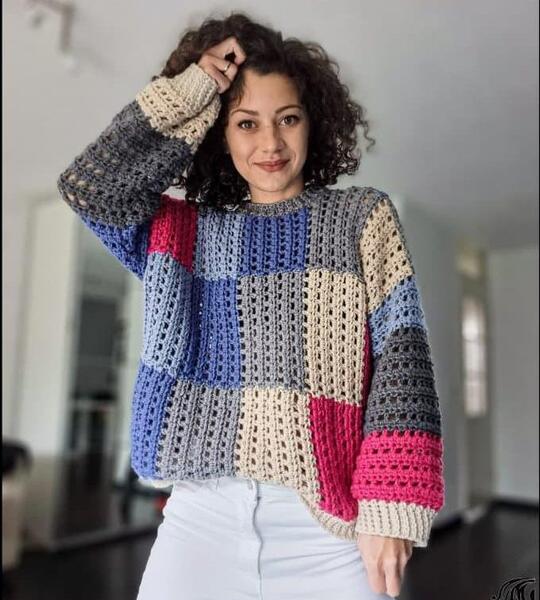 عکس آموزش پلیور زنانه با قلاب
