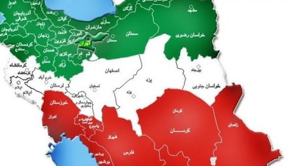 عکس نقشه ایران با شهرها