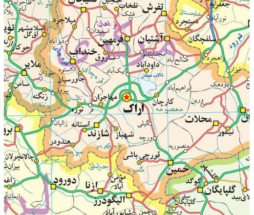 عکس نقشه ایران با شهرها