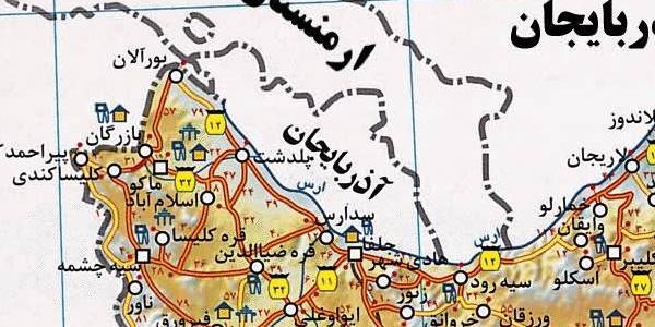 عکس نقشه ایران با شهرها