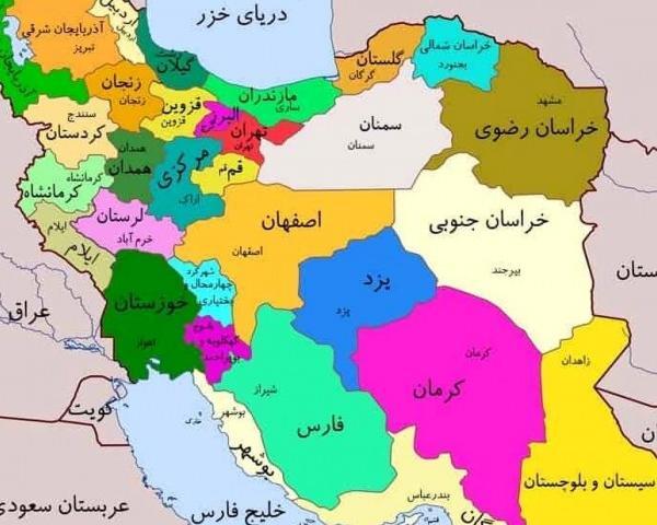 عکس نقشه ایران با شهرها