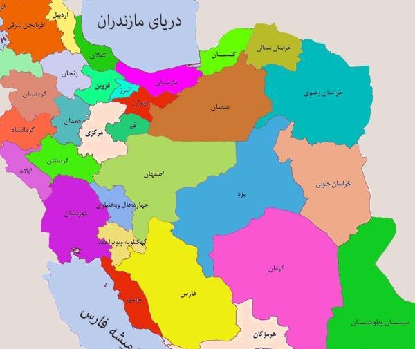 عکس نقشه ایران با شهرها