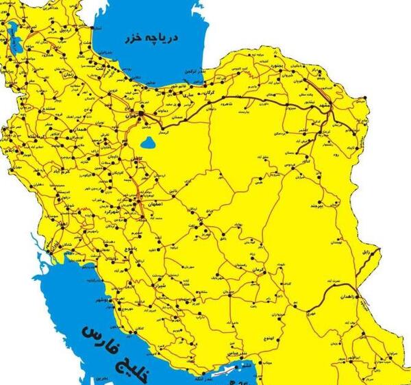 عکس نقشه ایران با شهرها