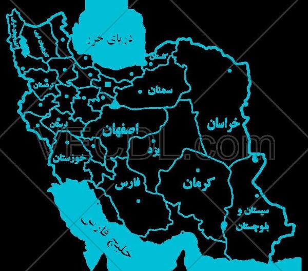 عکس نقشه ایران با شهرها