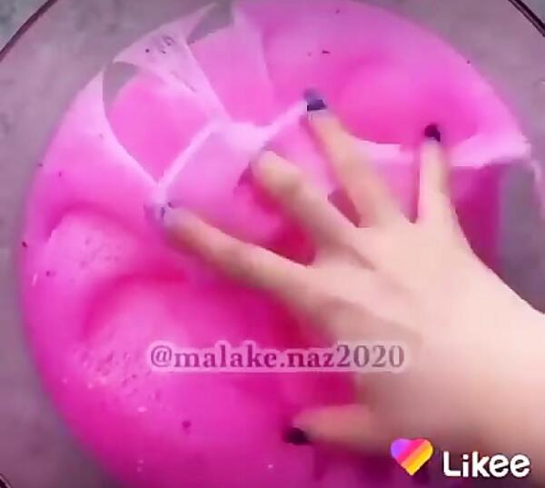 عکس اسلایم صورتی خامه ای