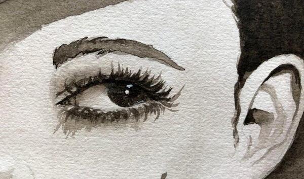عکس نقاشی صورت دختر ساده