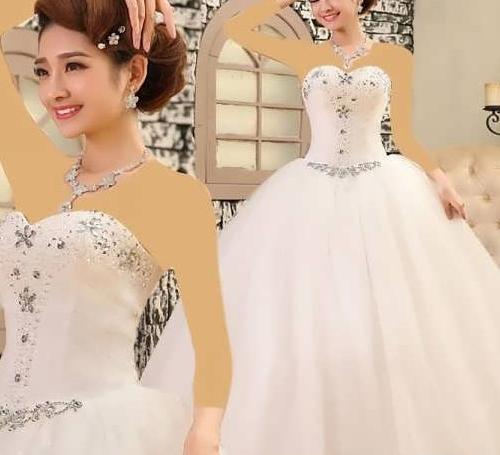 عکس لباس عروس دکلته پف دار