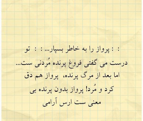 عکس نوشته پرواز را بخاطر بسپار پرنده مردنی است