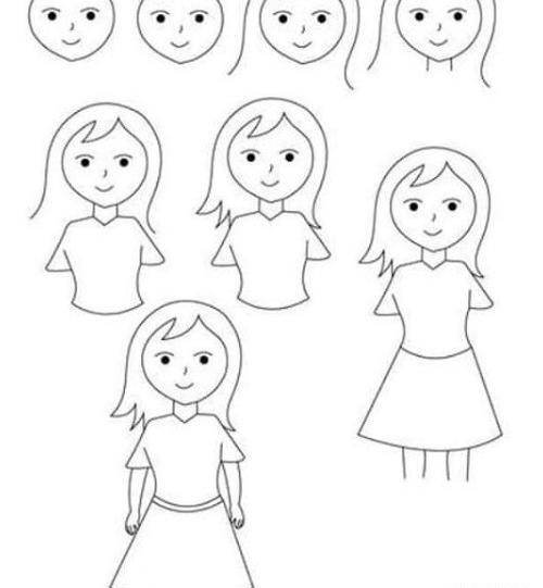 عکس نقاشی دختر مرحله به مرحله