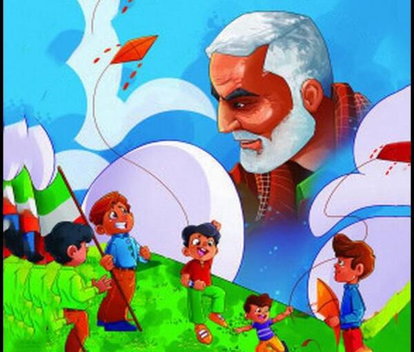 عکس شهید سلیمانی برای رنگ آمیزی