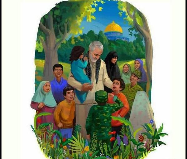 عکس شهید سلیمانی برای رنگ آمیزی