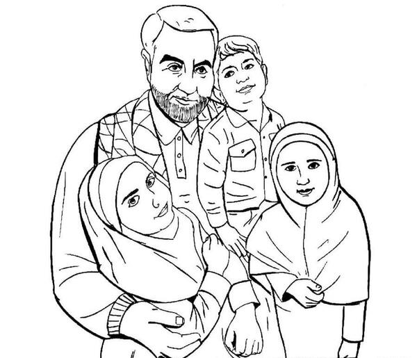 عکس شهید سلیمانی برای رنگ آمیزی