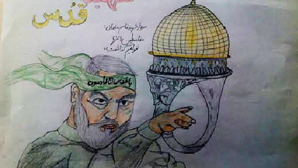 عکس نقاشی ساده و زیبا حاج قاسم سلیمانی