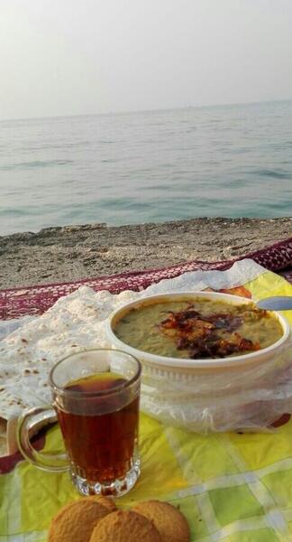 عکس دریا صبحانه