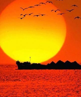 عکس ایده نقاشی غروب