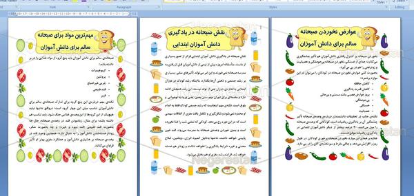 عکس در مورد صبحانه سالم