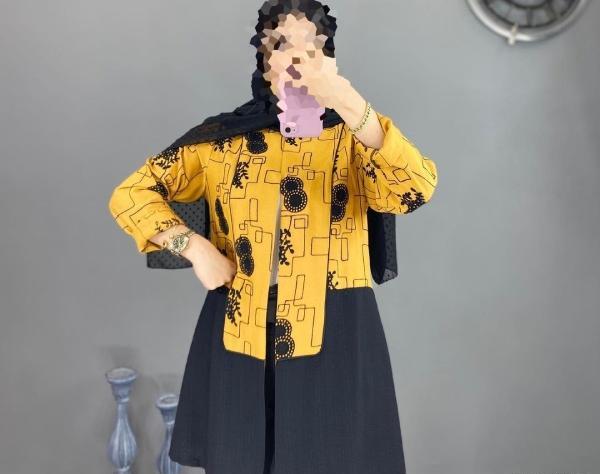 عکس مدل مانتو دخترانه رنگ خردلی