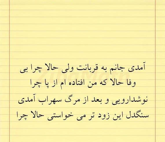 عکس نوشته شعر آمدی جانم به قربانت
