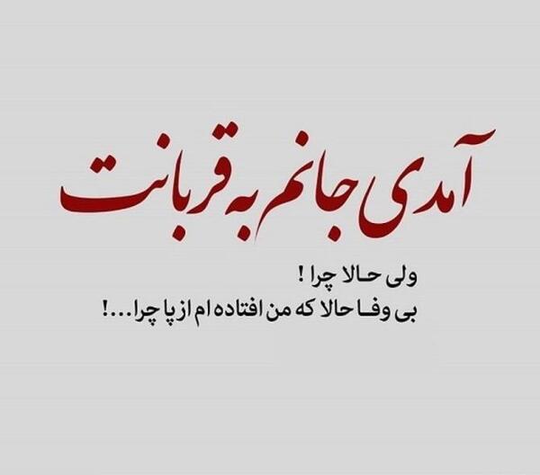 عکس نوشته شعر آمدی جانم به قربانت