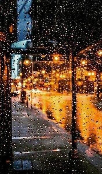 عکس نوشته شب بارانی