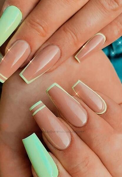 عکس طرح ناخن ذوزنقه ای