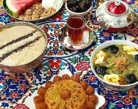 عکس سفره افطار طبیعی