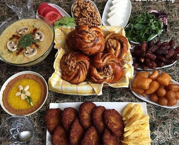 عکس سفره افطار طبیعی