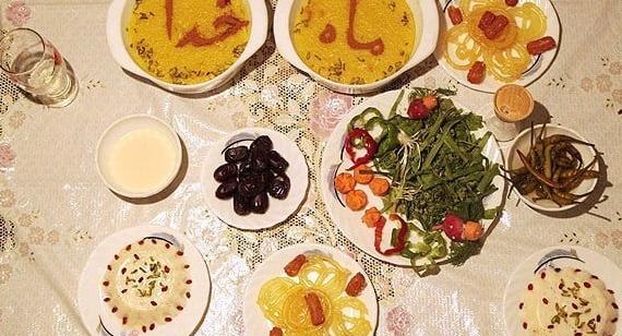 عکس سفره افطار طبیعی