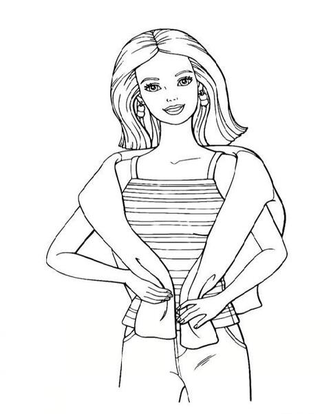 عکس نقاشی باربی ساده