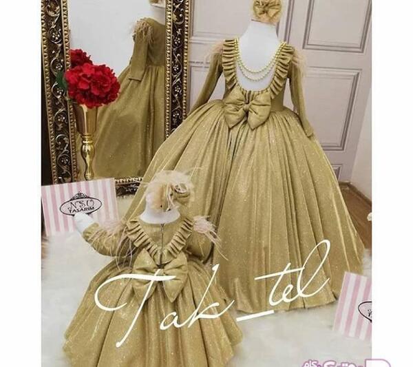 عکس لباس مجلسی دخترانه ست خواهری