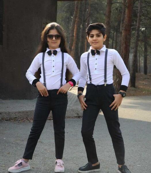 عکس لباس مجلسی دخترانه ست خواهری